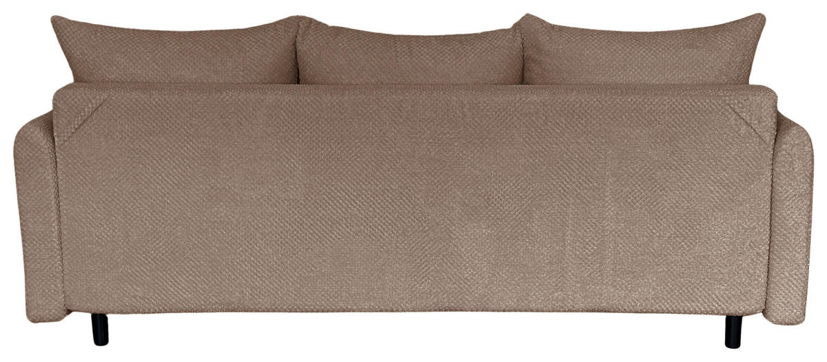 SCHLAFSOFA Webstoff Taupe  - Taupe/Schwarz, Design, Kunststoff/Textil (218/96/102cm) - MID.YOU