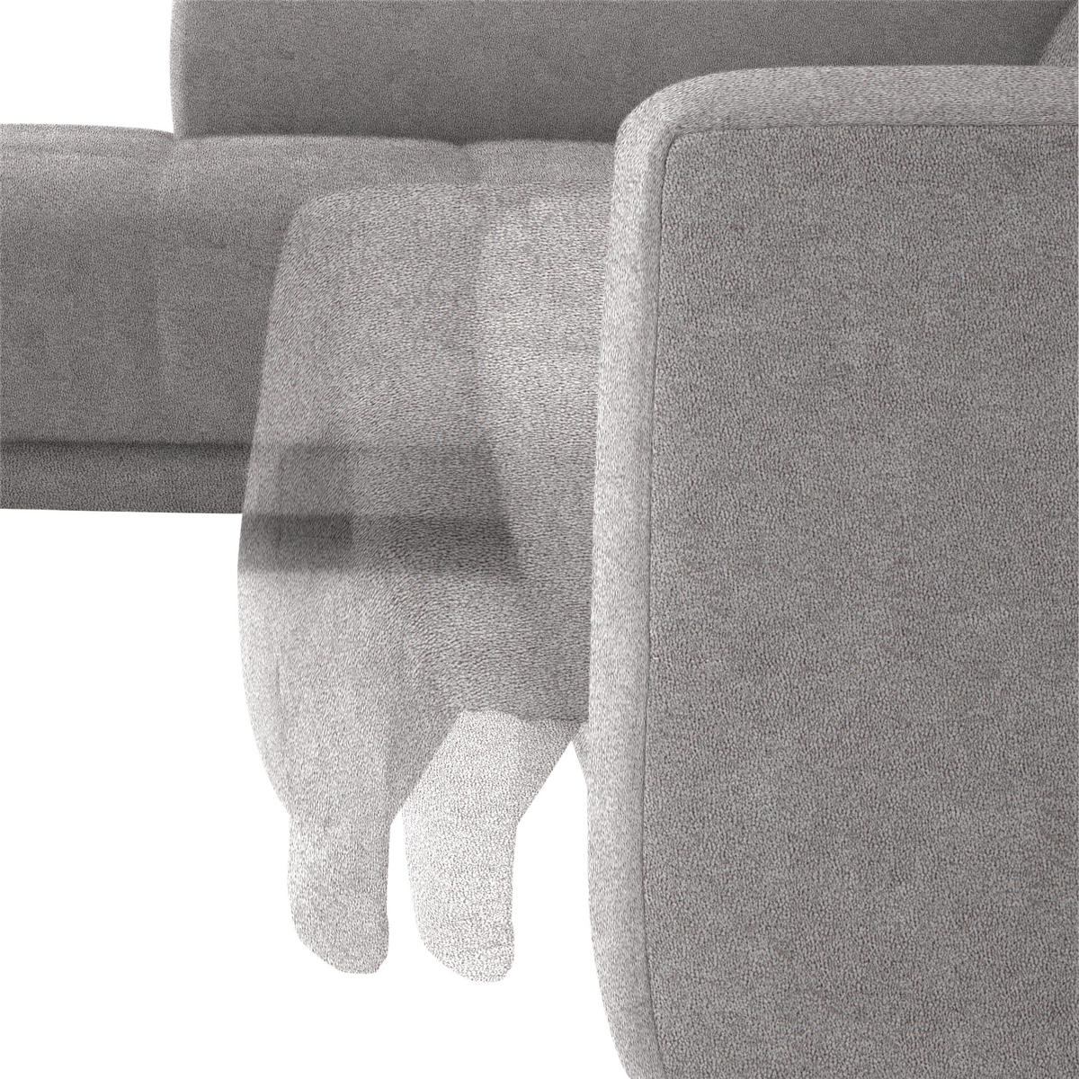 ECKSOFA in Mikrofaser Hellgrau  - Hellgrau/Schwarz, Design, Textil/Metall (207/301cm) - Xora