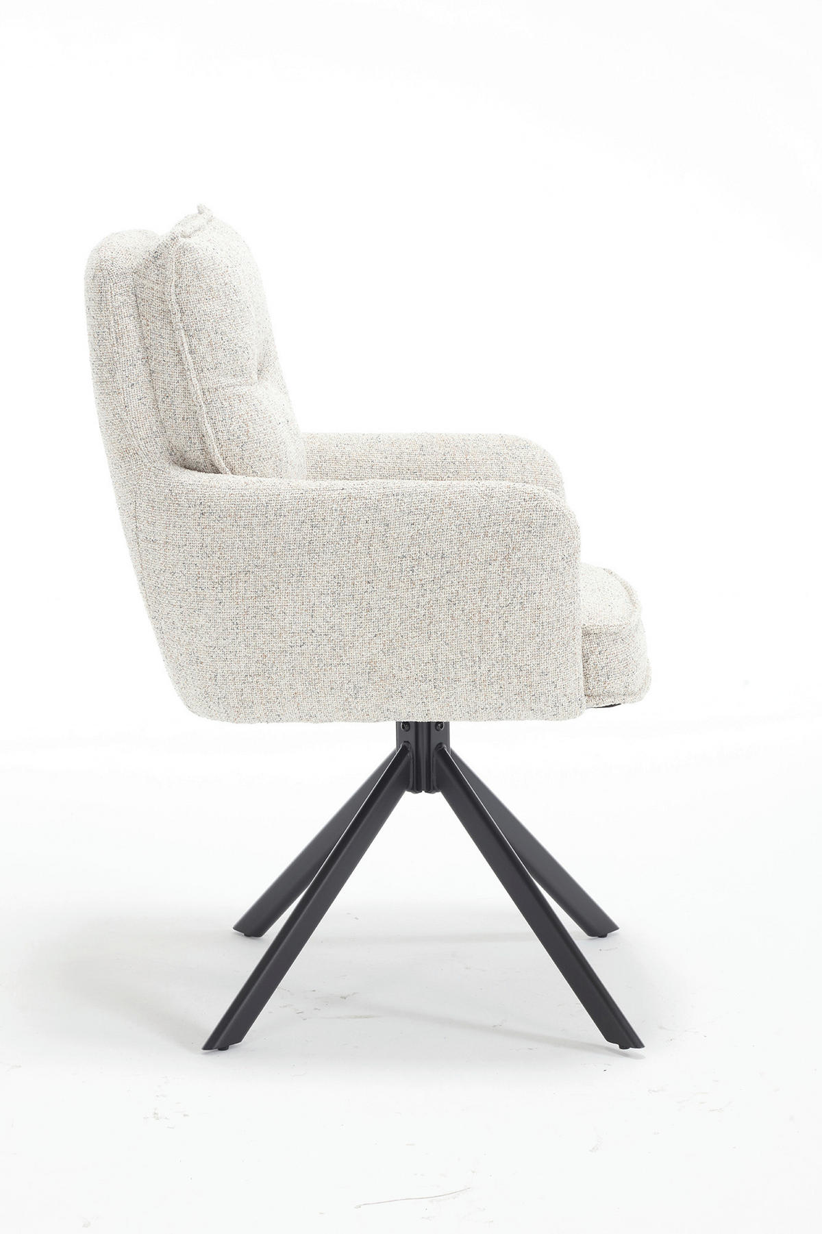 DREHSTUHL Struktur Beige  - Beige/Schwarz, MODERN, Textil/Metall (60/93/67cm) - Livetastic