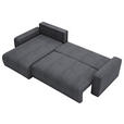 ECKSOFA Graphitfarben Cord  - Schwarz/Graphitfarben, MODERN, Kunststoff/Textil (150/245cm) - Carryhome