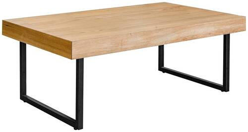 COUCHTISCH Eiche furniert 110/42,5/65 cm rechteckig Schwarz, Eichefarben  - Eichefarben/Schwarz, Design, Holz/Holzwerkstoff (110/42,5/65cm) - MID.YOU