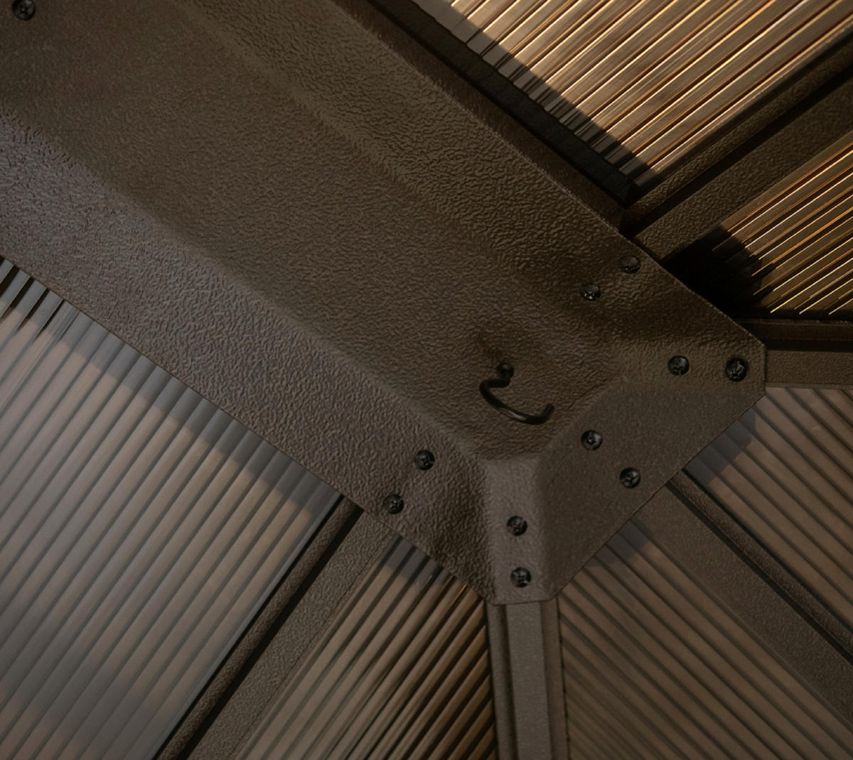 PAVILLON 362/283/297 cm Aluminium  - Bronzefarben, Basics, Kunststoff/Metall (362/283/297cm)