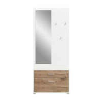 ELŐSZOBAFAL - sötét tölgy/fehér, Design, faalapú anyag (80/190/38cm) - Livetastic