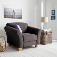 SESSEL 101/84/89 cm  in Flachgewebe Dunkelbraun  - Dunkelbraun/Naturfarben, KONVENTIONELL, Holz/Textil (101/84/89cm) - Sit & More