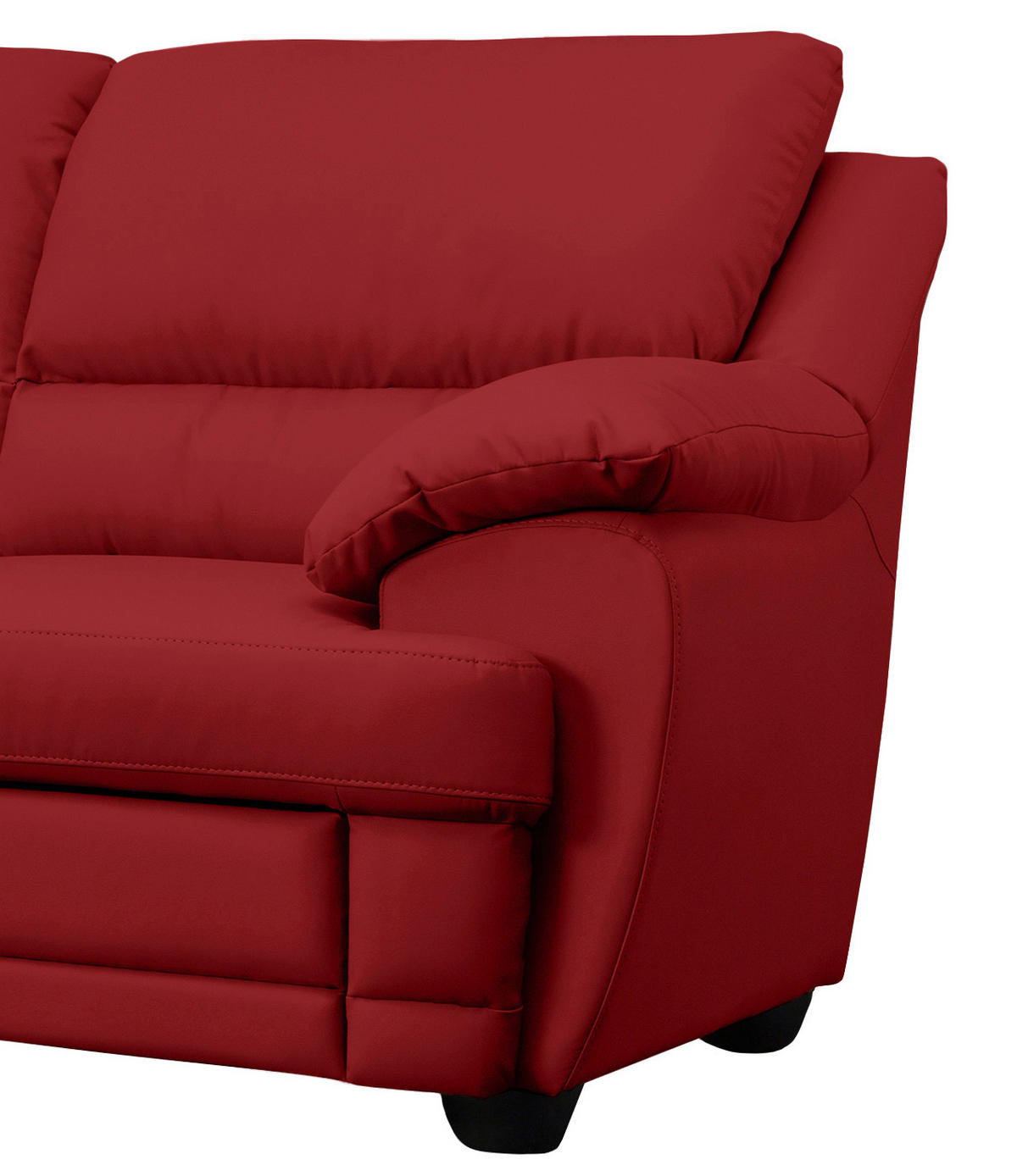 ECKSOFA in Lederlook Rot  - Rot, Design, Kunststoff/Textil (225/245cm) - Livetastic