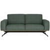 3-SITZER-SOFA in Struktur Grün  - Schwarz/Grün, Design, Holz/Textil (196/85-104/95cm) - Novel