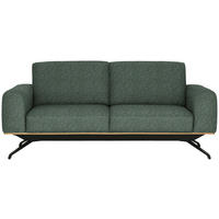 3-SITZER-SOFA in Struktur Grün  - Schwarz/Grün, Design, Holz/Textil (196/85-104/95cm) - Novel