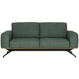 3-SITZER-SOFA in Struktur Grün  - Schwarz/Grün, Design, Holz/Textil (196/85-104/95cm) - Novel
