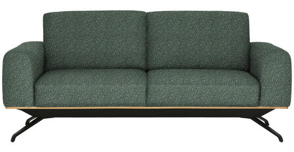3-SITZER-SOFA in Struktur Grün - Schwarz/Grün, Design, Holz/Textil (196/85-104/95cm) - Novel