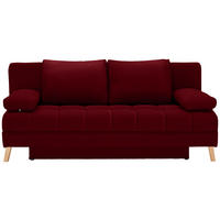 SCHLAFSOFA  mit Schlafen auf Sitzhöhe Webstoff Dunkelrot  - Naturfarben/Dunkelrot, KONVENTIONELL, Holz/Textil (195/90/90cm) - Cantus