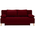 SCHLAFSOFA in Webstoff Dunkelrot  - Naturfarben/Dunkelrot, KONVENTIONELL, Holz/Textil (195/90/90cm) - Cantus