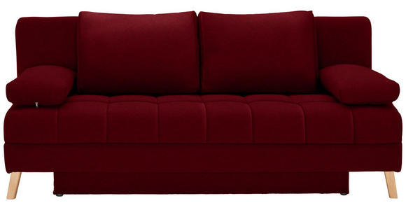 SCHLAFSOFA Webstoff Dunkelrot  - Naturfarben/Dunkelrot, KONVENTIONELL, Holz/Textil (195/90/90cm) - Cantus