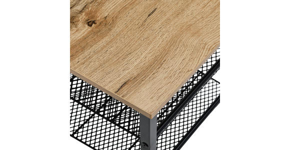 BEISTELLTISCH 40/40/50 cm Naturfarben, Schwarz quadratisch  - Schwarz/Naturfarben, Basics, Holzwerkstoff/Metall (40/40/50cm) - Xora