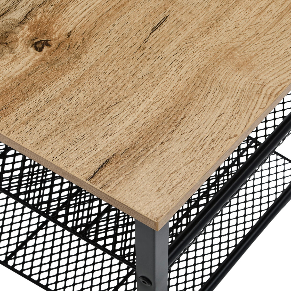 BEISTELLTISCH 40/40/50 cm Naturfarben, Schwarz quadratisch  - Schwarz/Naturfarben, Basics, Holzwerkstoff/Metall (40/40/50cm) - Xora