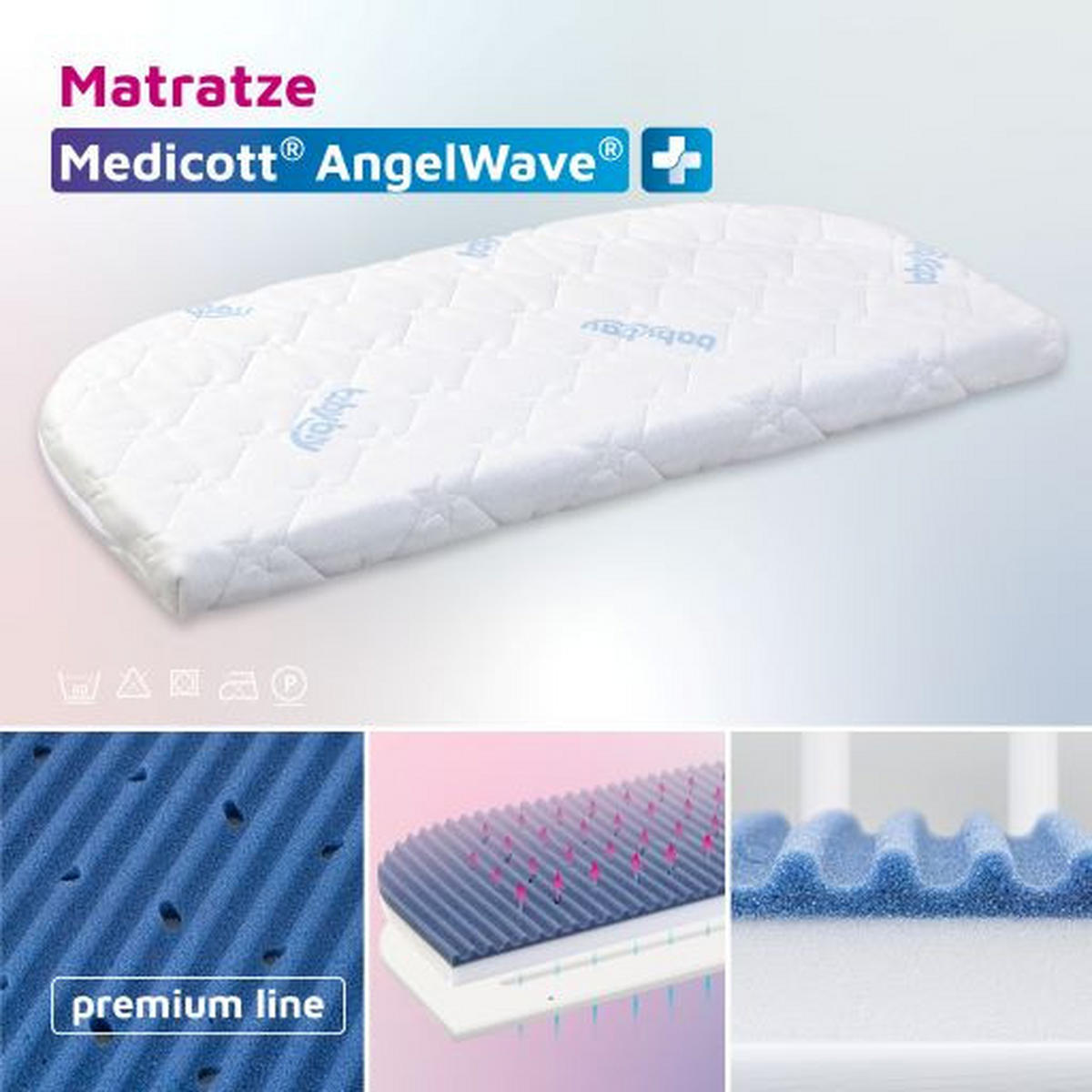 BEISTELLBETTMATRATZE Babybay Maxi, Boxspring 89/49,50 cm  - Weiß, Basics, Textil (89/49,50cm) - Babybay