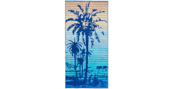 STRANDTUCH GRADO Blau, Beige 90/180 cm  - Blau/Beige, KONVENTIONELL, Textil (90/180cm) - Esposa