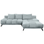 ECKSOFA in Chenille Türkis  - Türkis/Schwarz, MODERN, Textil/Metall (290/182cm) - Hom`in