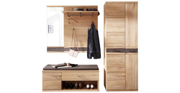 GARDEROBE Eichefarben - Eichefarben, Basics, Glas/Holz (246/202/39cm) - Linea Natura
