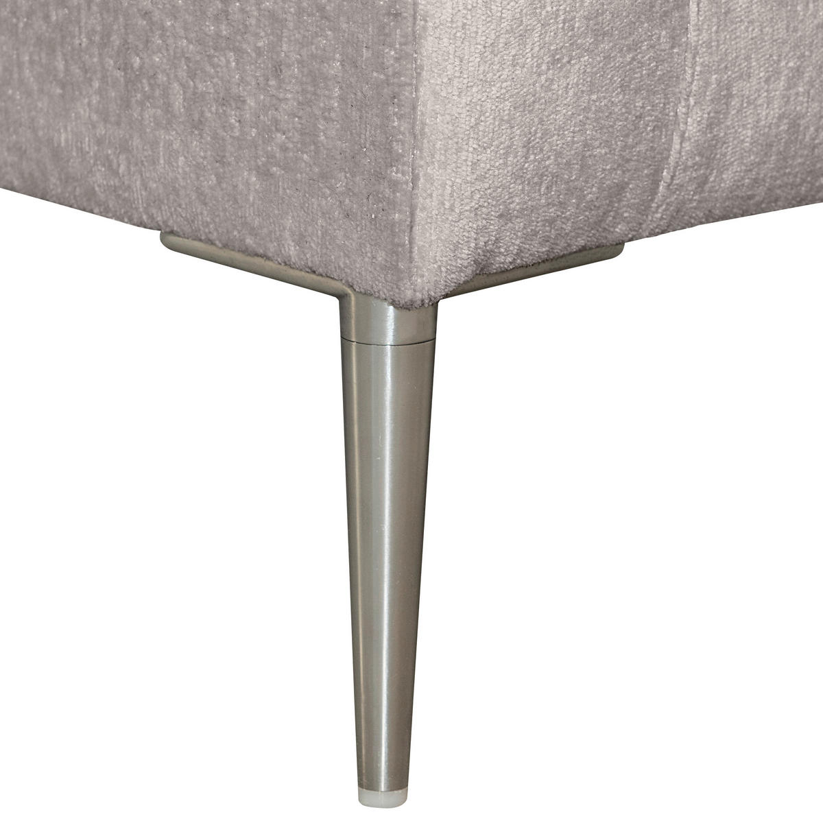 ECKSOFA Taupe Chenille  - Taupe/Silberfarben, KONVENTIONELL, Textil/Metall (284/143cm) - Carryhome