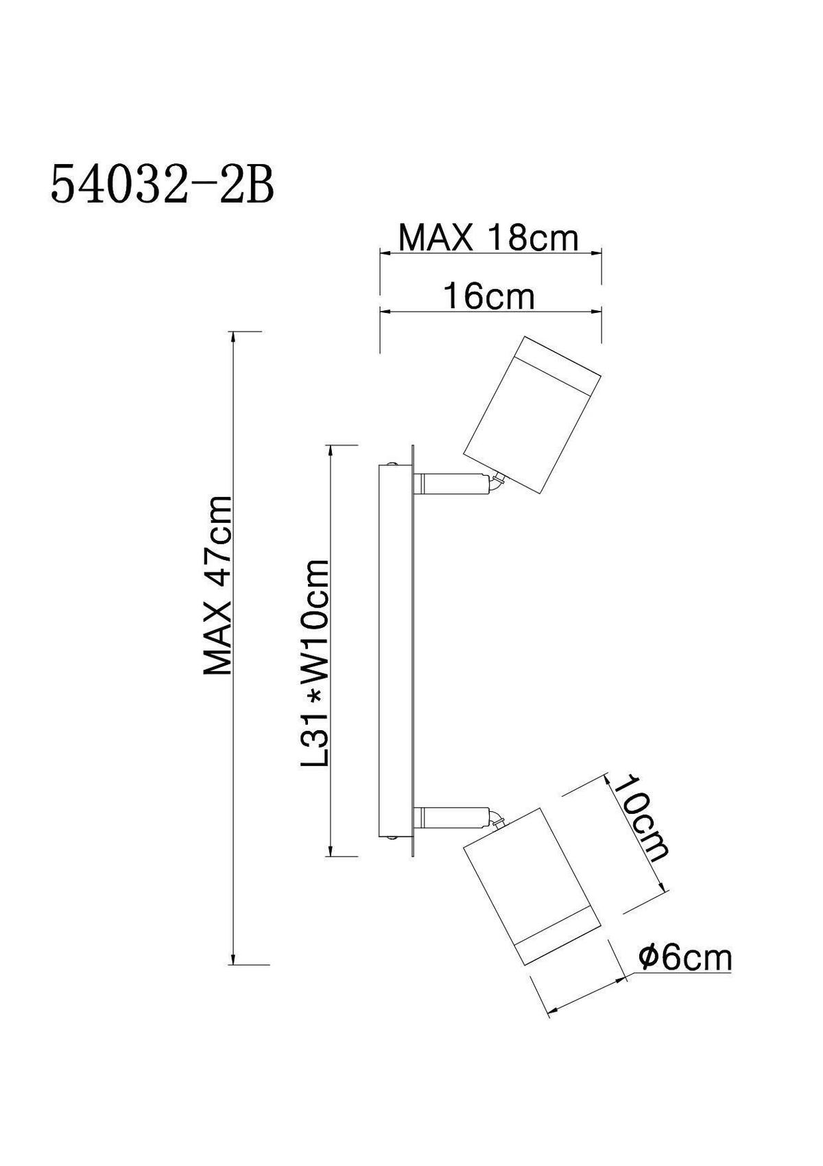 REFLEKTOR JOSEBA  - boje nikla/crna, Basics, drvo/metal (31/10/18cm) - Globo