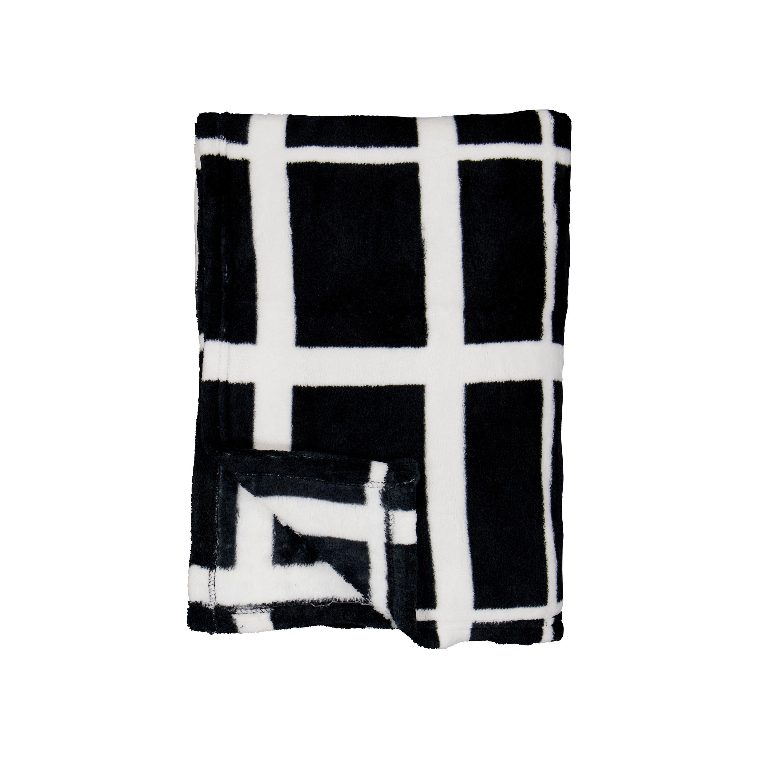 FILT Rutan  - vit/svart, Basics, textil (130/170cm)