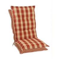 SESSELAUFLAGE Karo  - Beige/Rot, Basics, Textil (50/9/120cm)