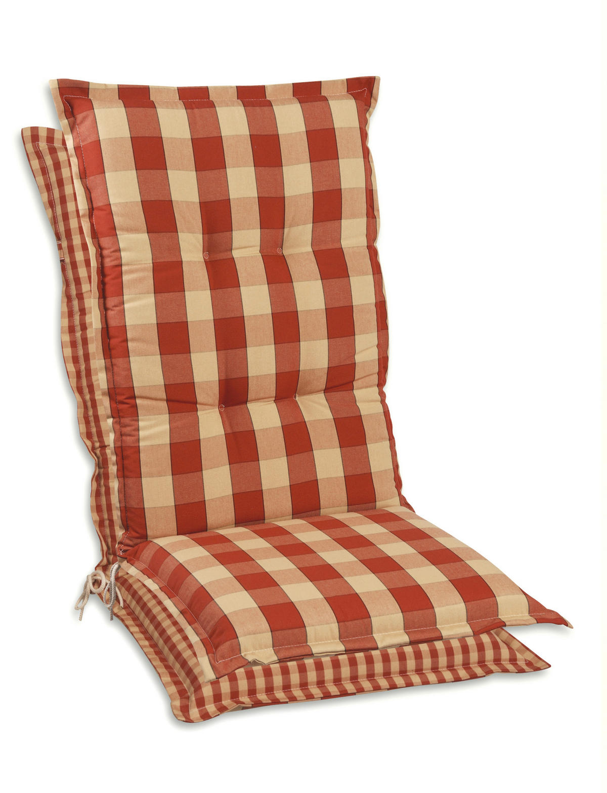 SESSELAUFLAGE Karo  - Beige/Rot, Basics, Textil (50/9/120cm)