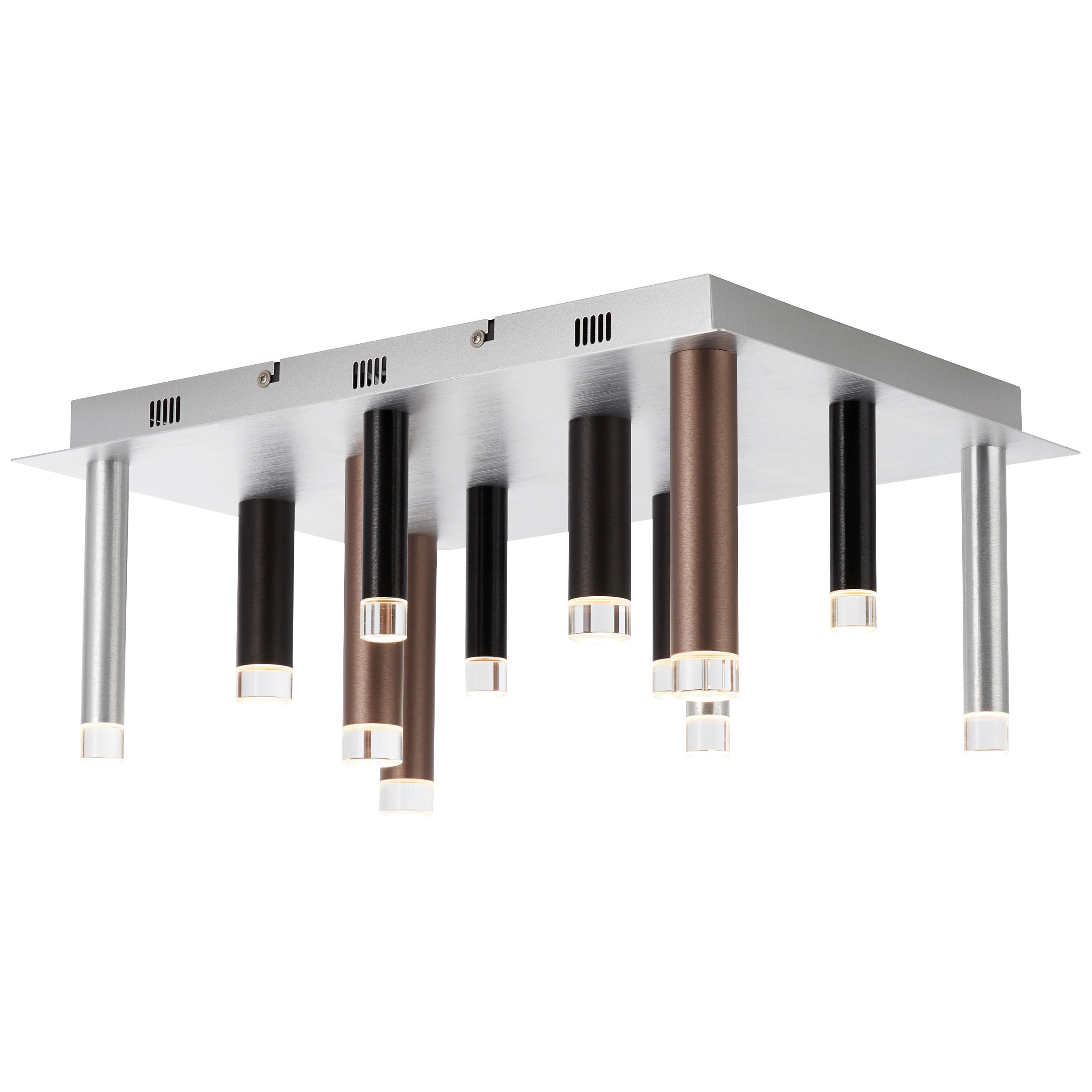 LED-DECKENLEUCHTE 4 W    50/35/21 cm  - Schwarz/Alufarben, Design, Kunststoff/Metall (50/35/21cm) - Brilliant
