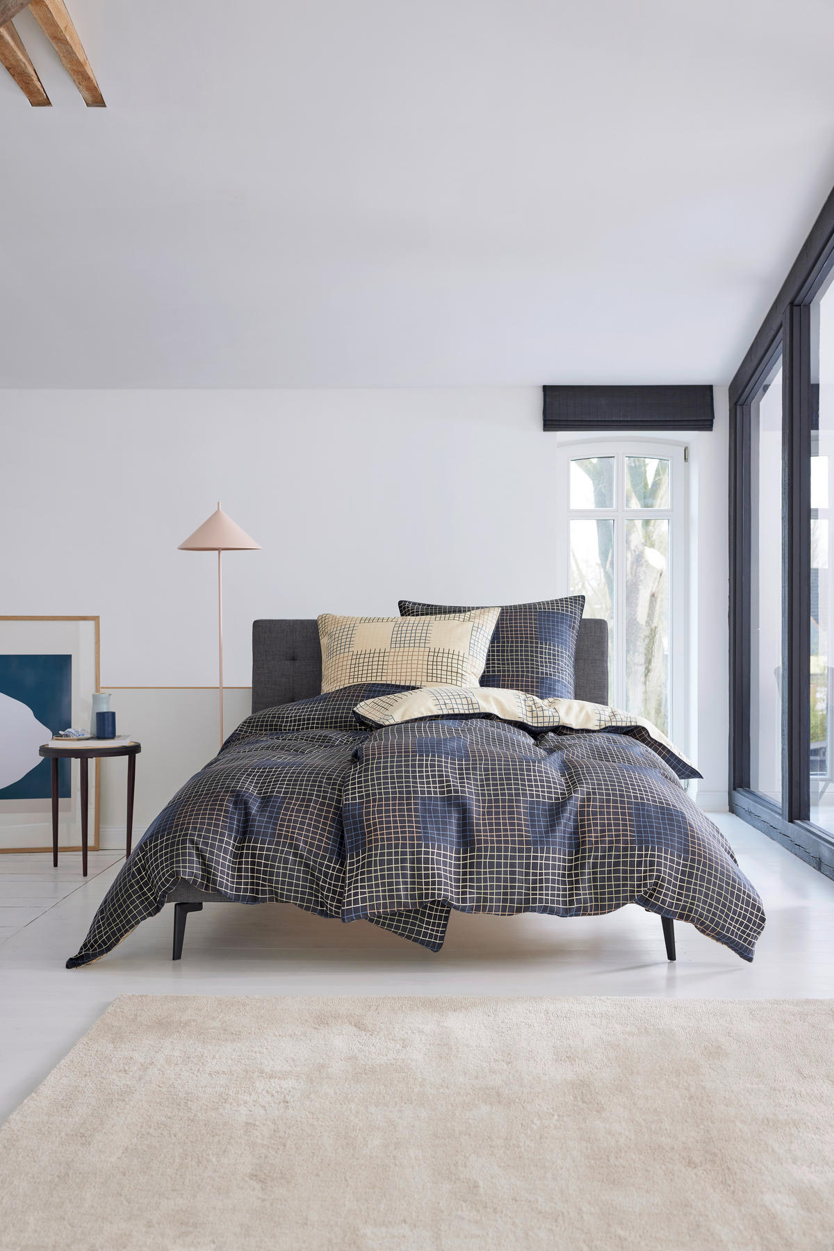 WENDEBETTWÄSCHE E-Amelie Satin 155/220 cm  - Blau/Creme, Basics, Textil (155/220cm) - Esprit