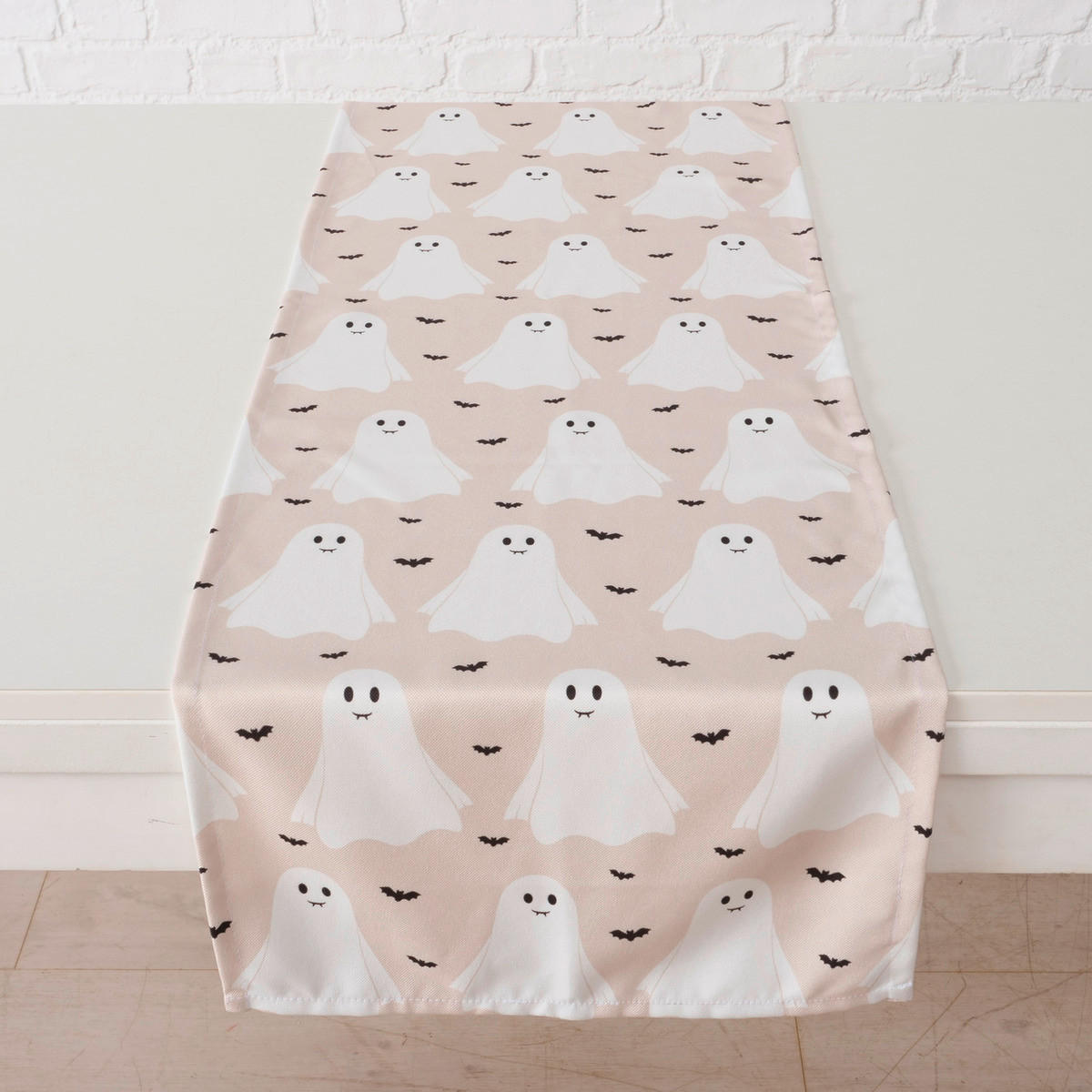 TISCHLÄUFER Textil Weiß, Beige  - Beige/Weiß, Trend, Textil (140/40/1cm)