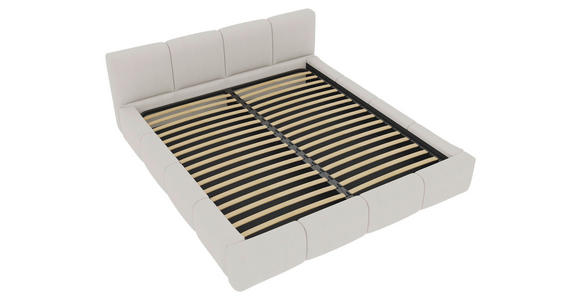 POLSTERBETT 120/200 cm,  in Naturfarben, Lattenrost, Bettkasten,  - Schwarz/Naturfarben, Design, Holz/Textil (120/200cm) - Xora