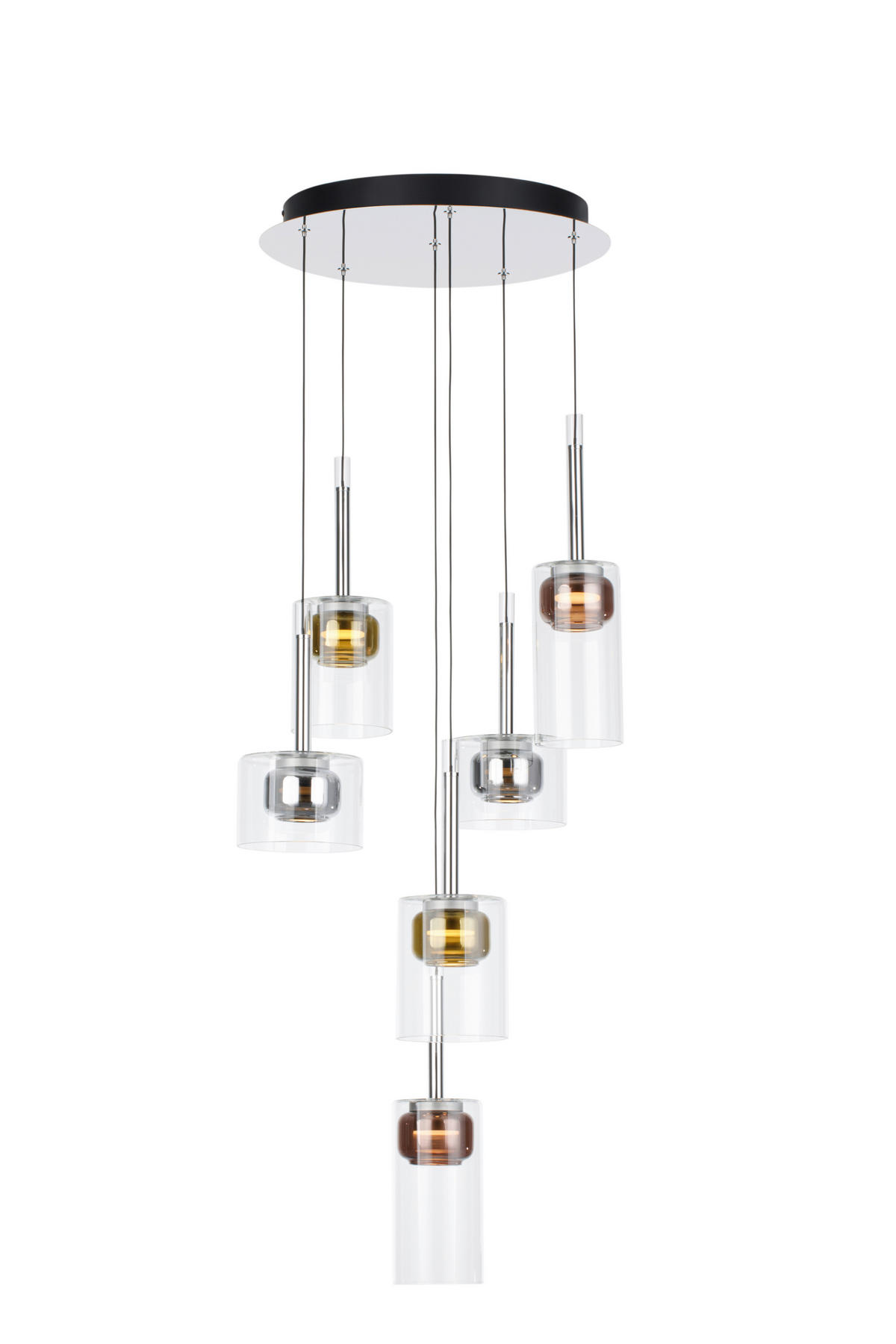 LED-HÄNGELEUCHTE Split 46/150 cm  - Klar/Chromfarben, Design, Glas/Kunststoff (46/150cm) - Dieter Knoll