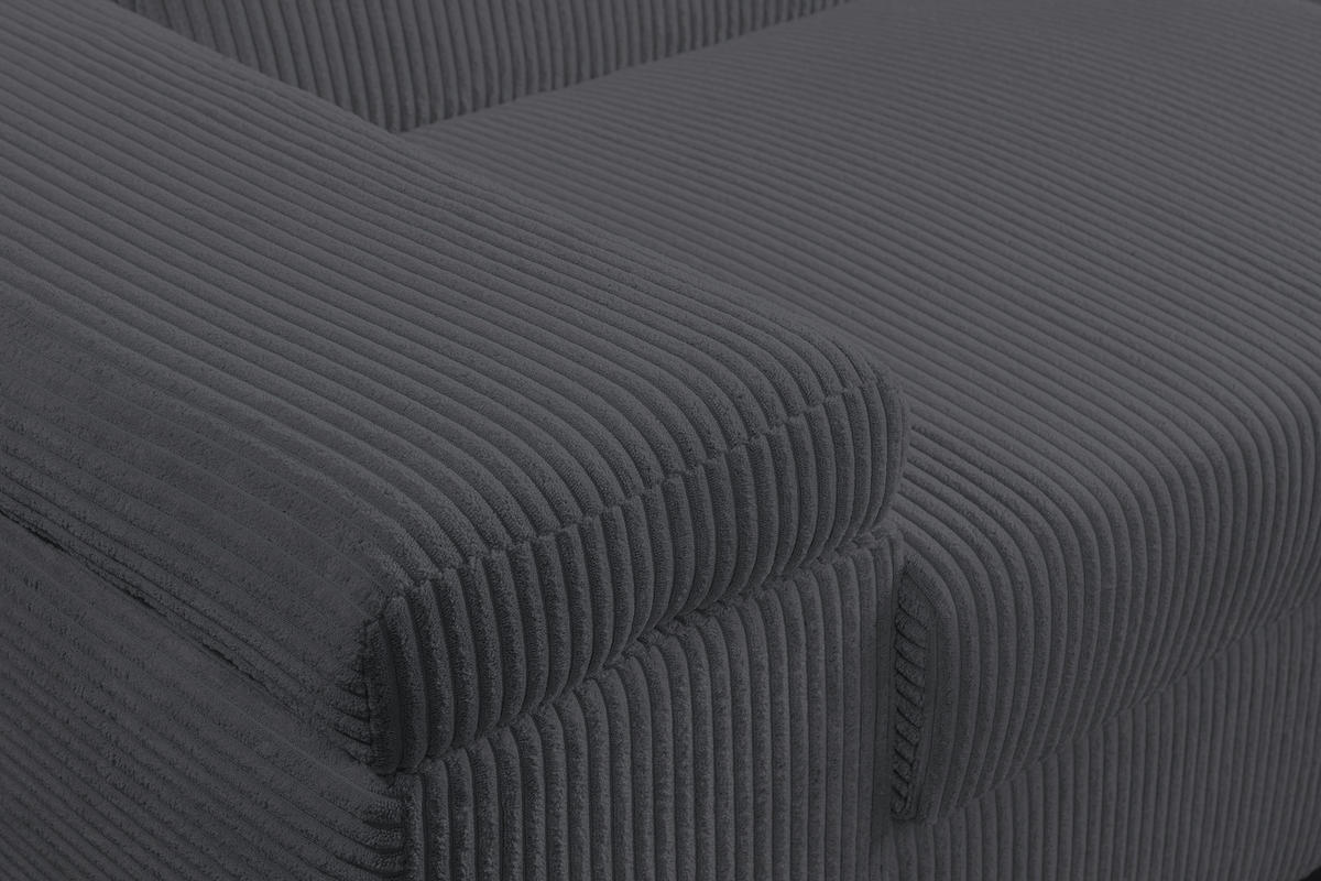 ECKSOFA LARS I Anthrazit Cord  - Chromfarben/Anthrazit, Design, Kunststoff/Textil (264/215cm) - Livetastic