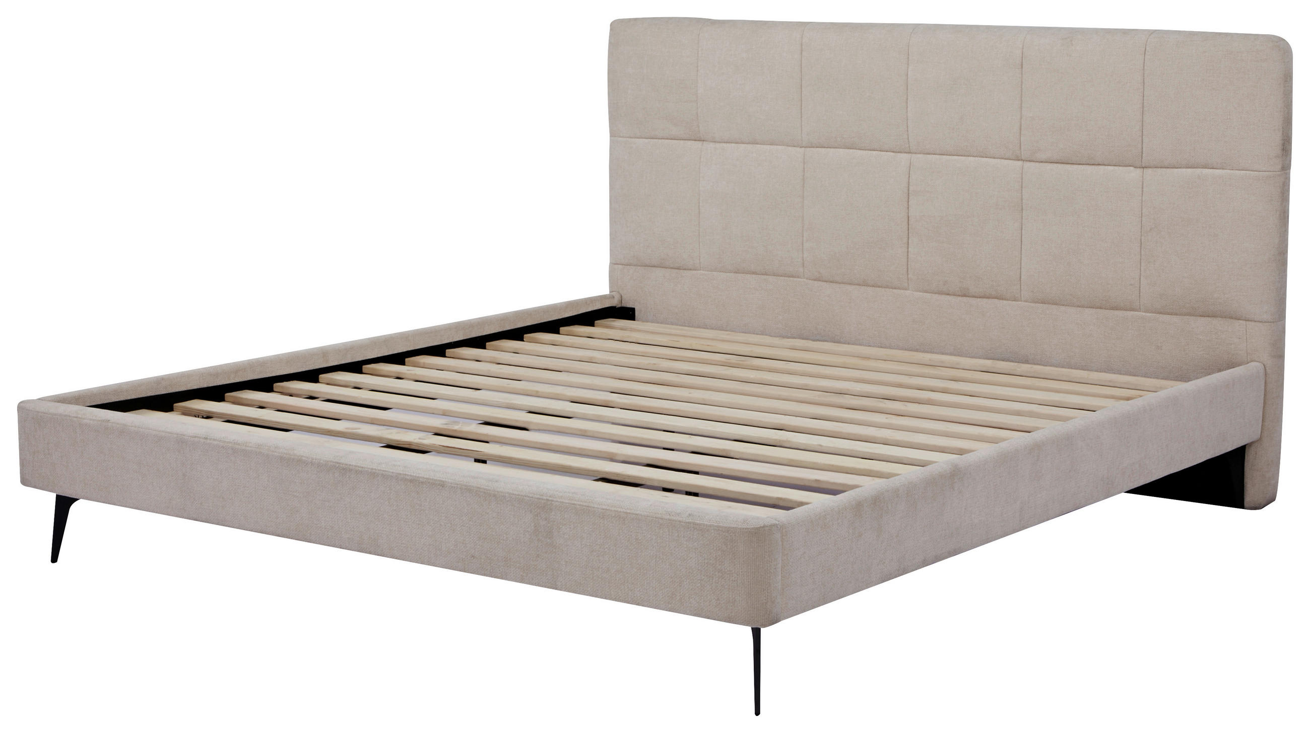 POLSTERBETT Lattenrost 180/200 cm  in Beige  - Beige/Schwarz, Design, Holz/Textil (180/200cm) - Boxxx