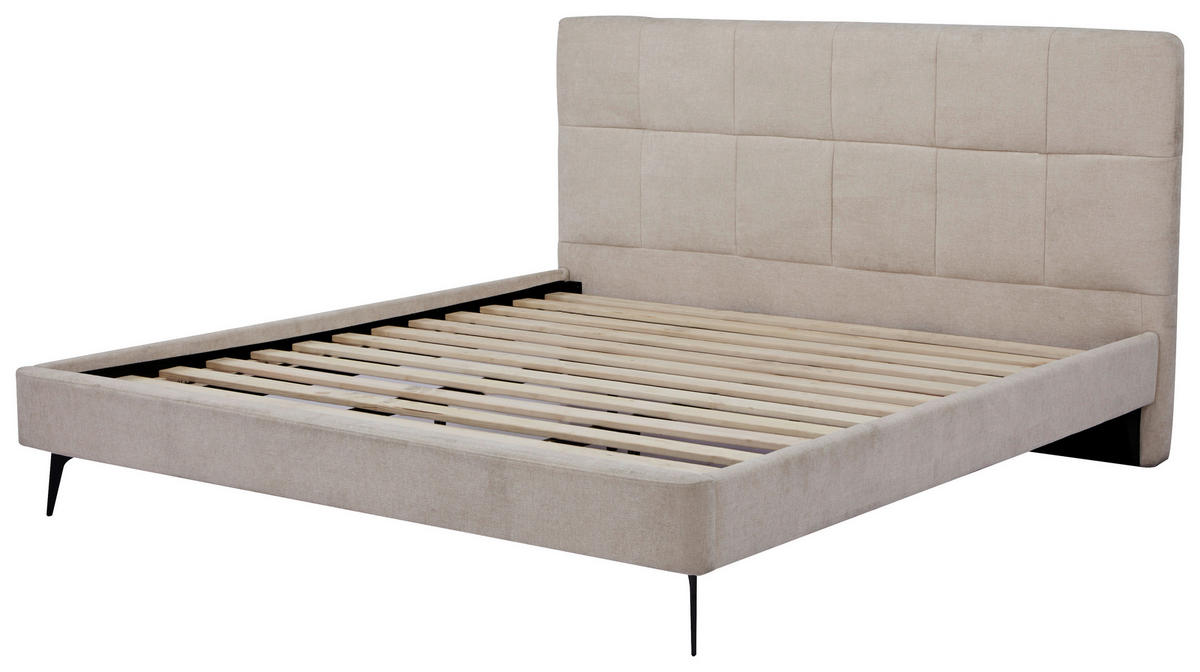 POLSTERBETT Lattenrost 180/200 cm  in Beige  - Beige/Schwarz, Design, Holz/Textil (180/200cm) - Boxxx