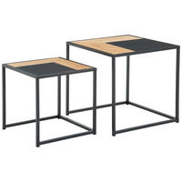 COUCHTISCHSET Tanne furniert quadratisch Schwarz, Naturfarben  - Schwarz/Naturfarben, Design, Holz/Holzwerkstoff (50/40/47/40/50/40cm) - MID.YOU