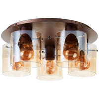 DECKENLEUCHTE  52/21 cm    - Bernsteinfarben/Braun, Basics, Glas/Metall (52/21cm) - Brilliant