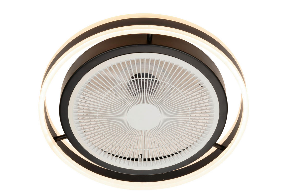 PLAFONSKI VENTILATOR   - prozirna/bela, Dizajnerski, metal/plastika (49,5/16,8cm) - Mican