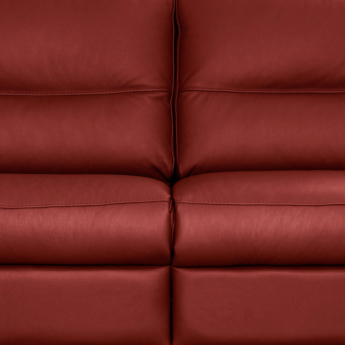 2,5-SITZER  in Echtleder Rot   - Rot/Schwarz, Design, Leder/Holz (214/97/97cm) - Livetastic