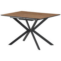 ESSTISCH in Metall, Holzwerkstoff  - Eichefarben/Schwarz, KONVENTIONELL, Holzwerkstoff/Metall (120-160/76/80cm) - MID.YOU