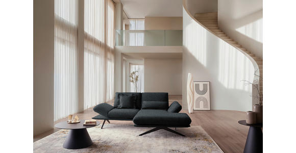 ECKSOFA  in Flachgewebe Anthrazit  234/155 cm  - Anthrazit/Schwarz, Design, Textil/Metall (234/155cm) - Dieter Knoll
