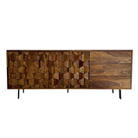 SIDEBOARD 175/70/40 cm  - sheshamfärgad/svart, Natur, metall/trä (175/70/40cm) - Livetastic