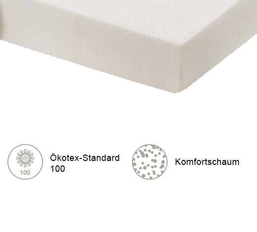 KOMFORTSCHAUMMATRATZE - Weiß, Basics, Textil (90/200cm) - Boxxx