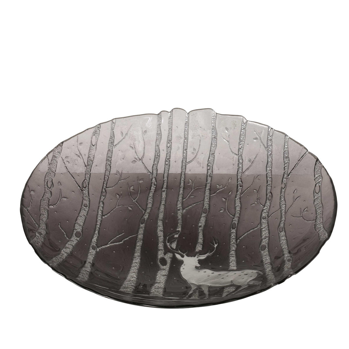 DEKOSCHALE - Silberfarben/Grau, Basics, Glas (32,5/5,5cm) - Boltze Home