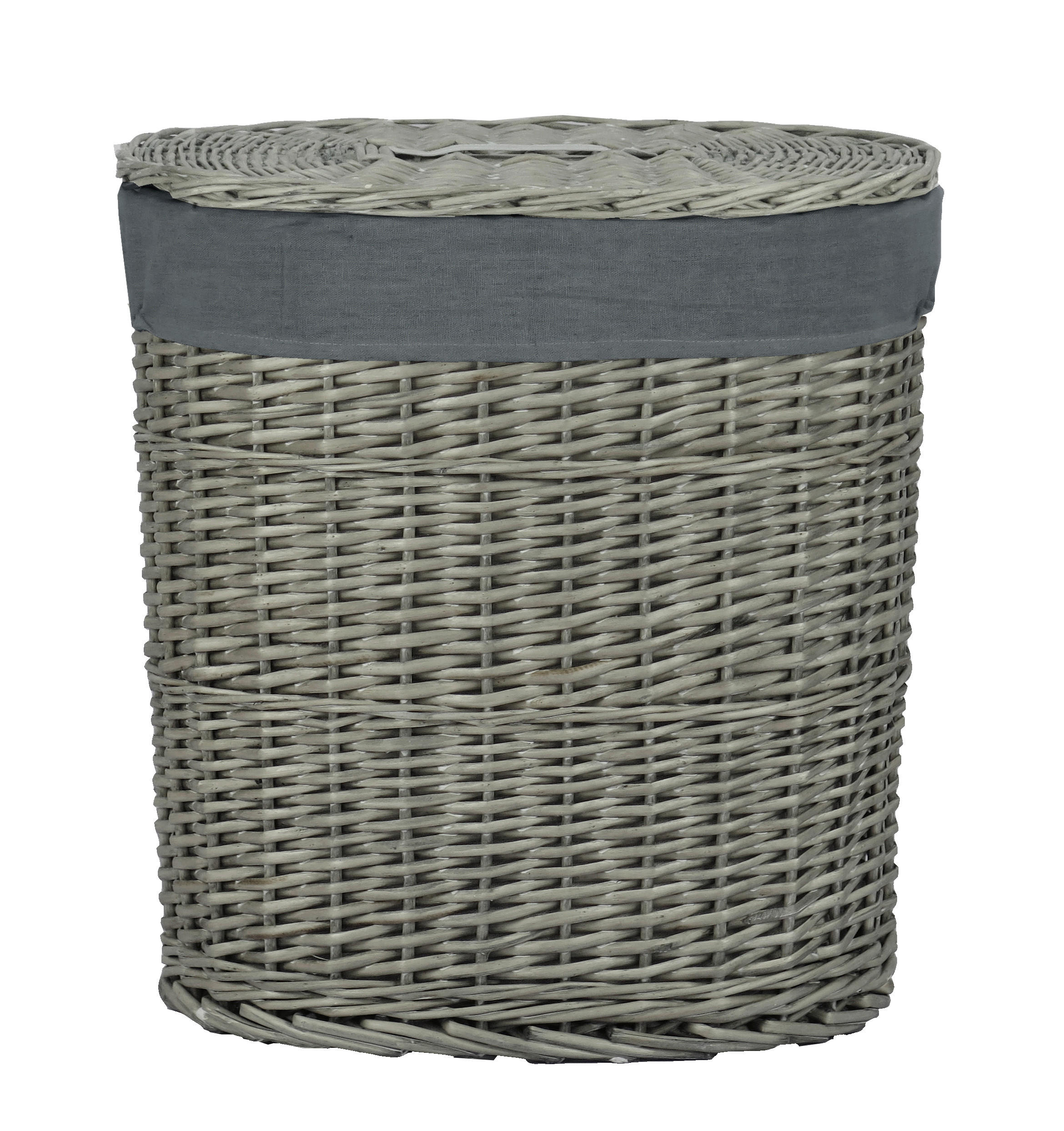 WÄSCHEKORB - Grau, Basics, Holz/Textil (44/30/48cm) - Ambia Home