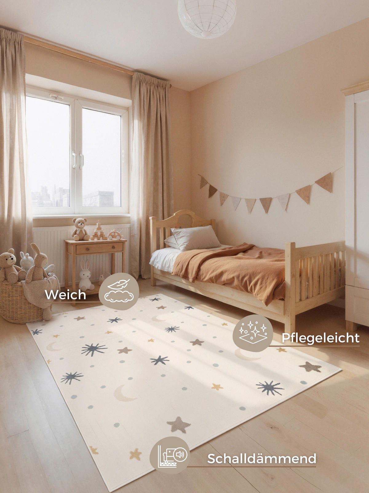KINDERTEPPICH 160/235 cm Adventures Stern  - Multicolor/Creme, Design, Kunststoff/Textil (160/235cm) - Hanse Home