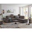 ECKSOFA  in Mikrovelours Graubraun  - Graubraun/Schwarz, KONVENTIONELL, Kunststoff/Textil (265/217cm) - Carryhome