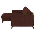 ECKSOFA in Flachgewebe, Leinenoptik Rotbraun  - Rotbraun/Schwarz, Design, Textil/Metall (170/242cm) - Xora