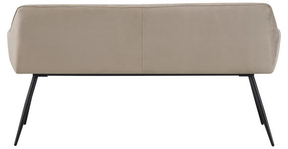 SITZBANK 165/83/63 cm Samt Schwarz, Taupe - Taupe/Schwarz, Design, Textil/Metall (165/83/63cm) - Novel