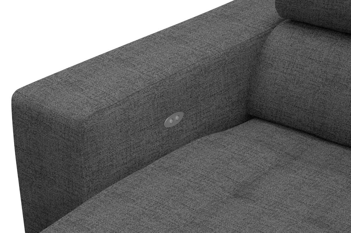 ECKSOFA in Chenille Grau  - Chromfarben/Grau, Design, Textil (301/207cm) - Xora